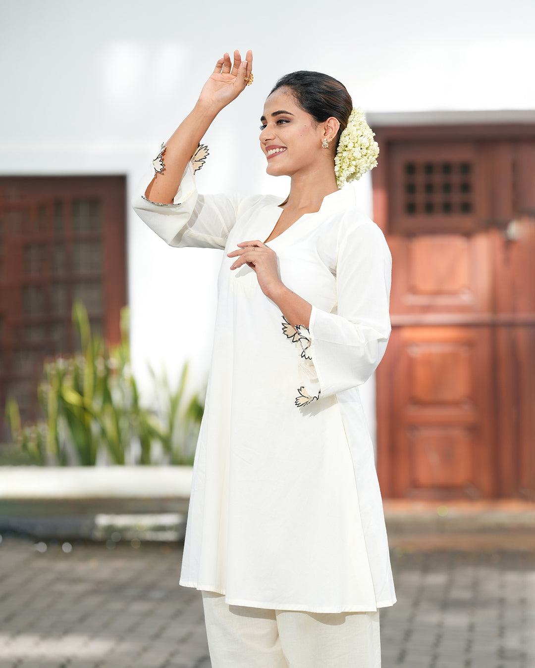 Petal Edge Cream 
Co Ord Set