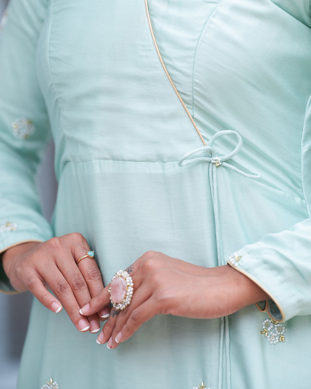 Silken Mint Suit Set