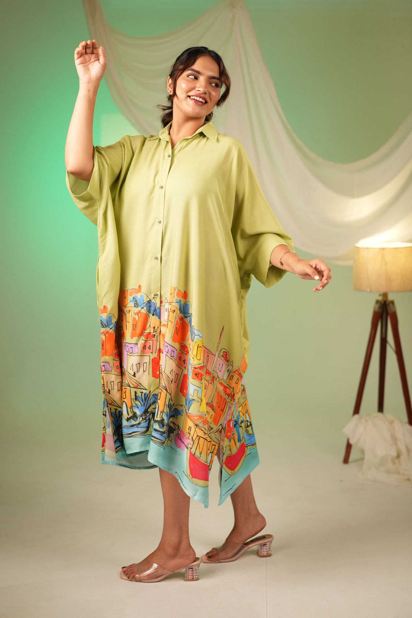 Cityscape Shirt Dress