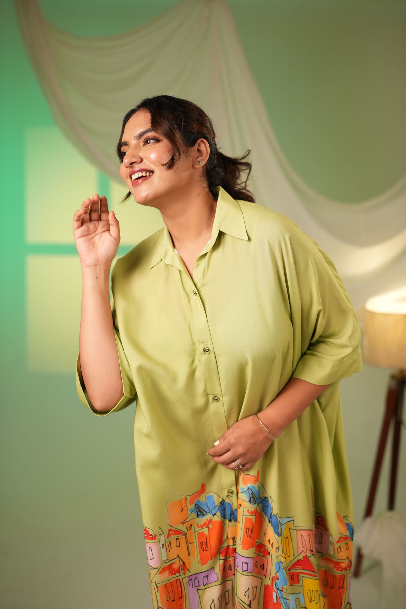 Cityscape Shirt Dress