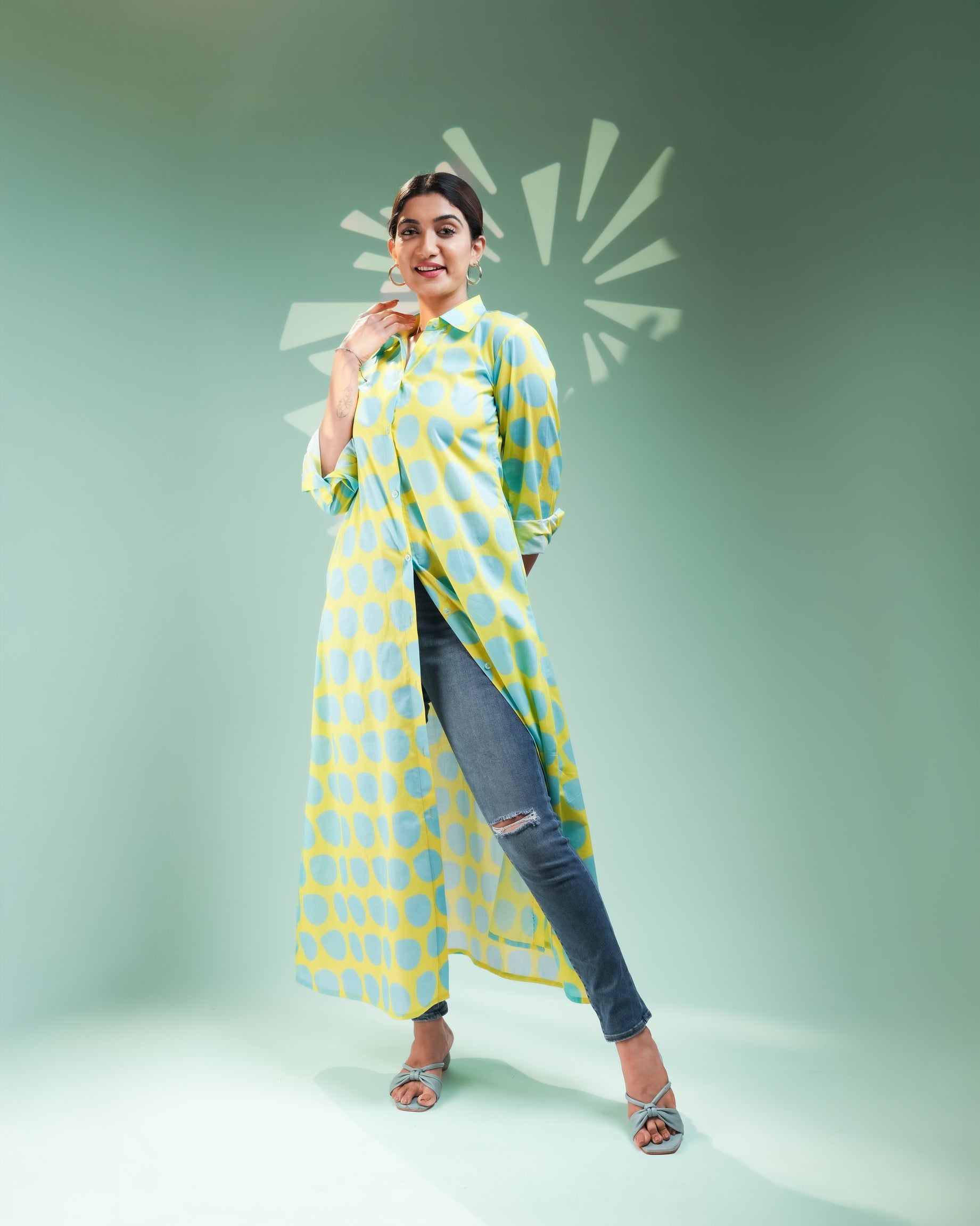 Aqua Pop Shirt Dress