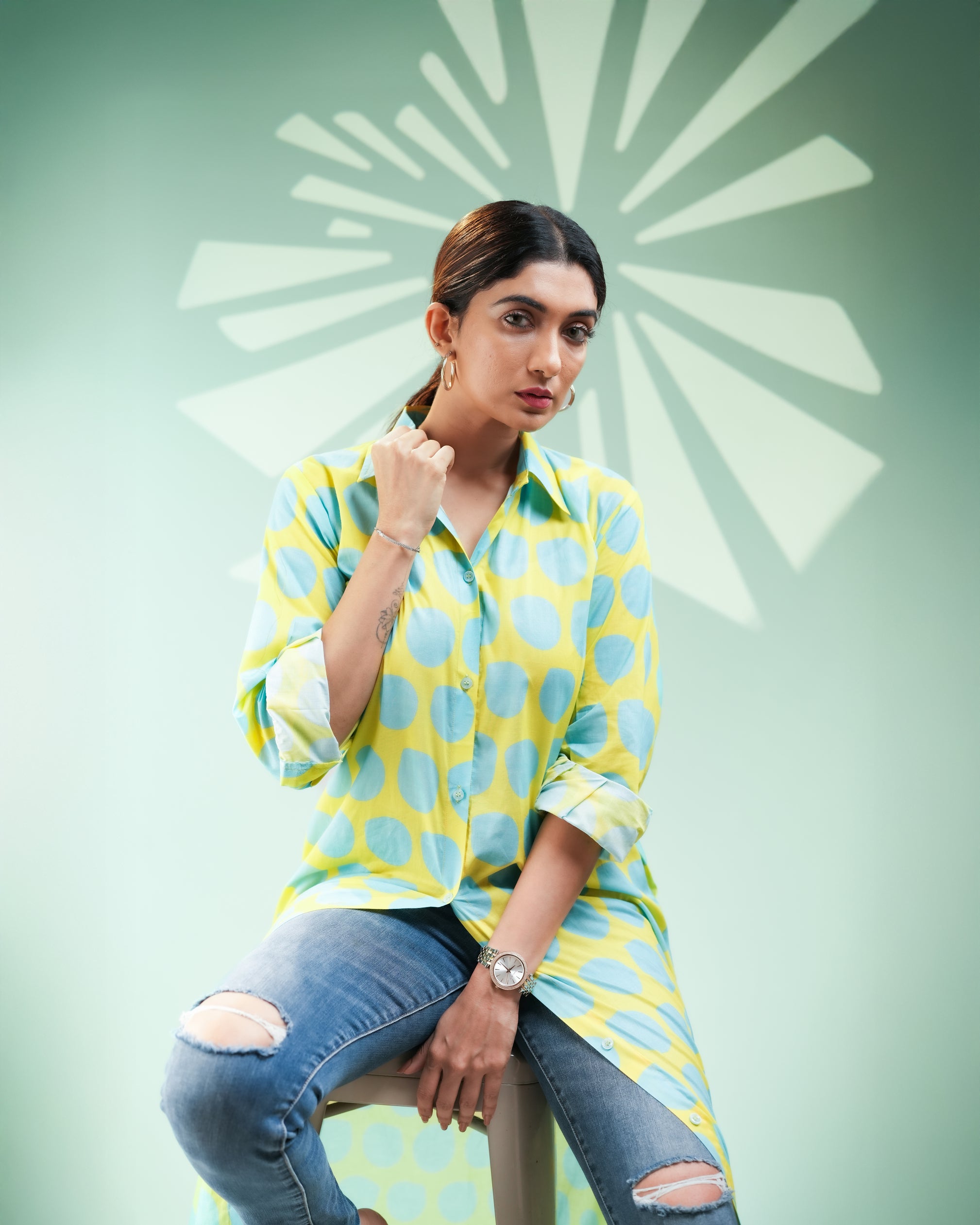 Aqua Pop Shirt Dress