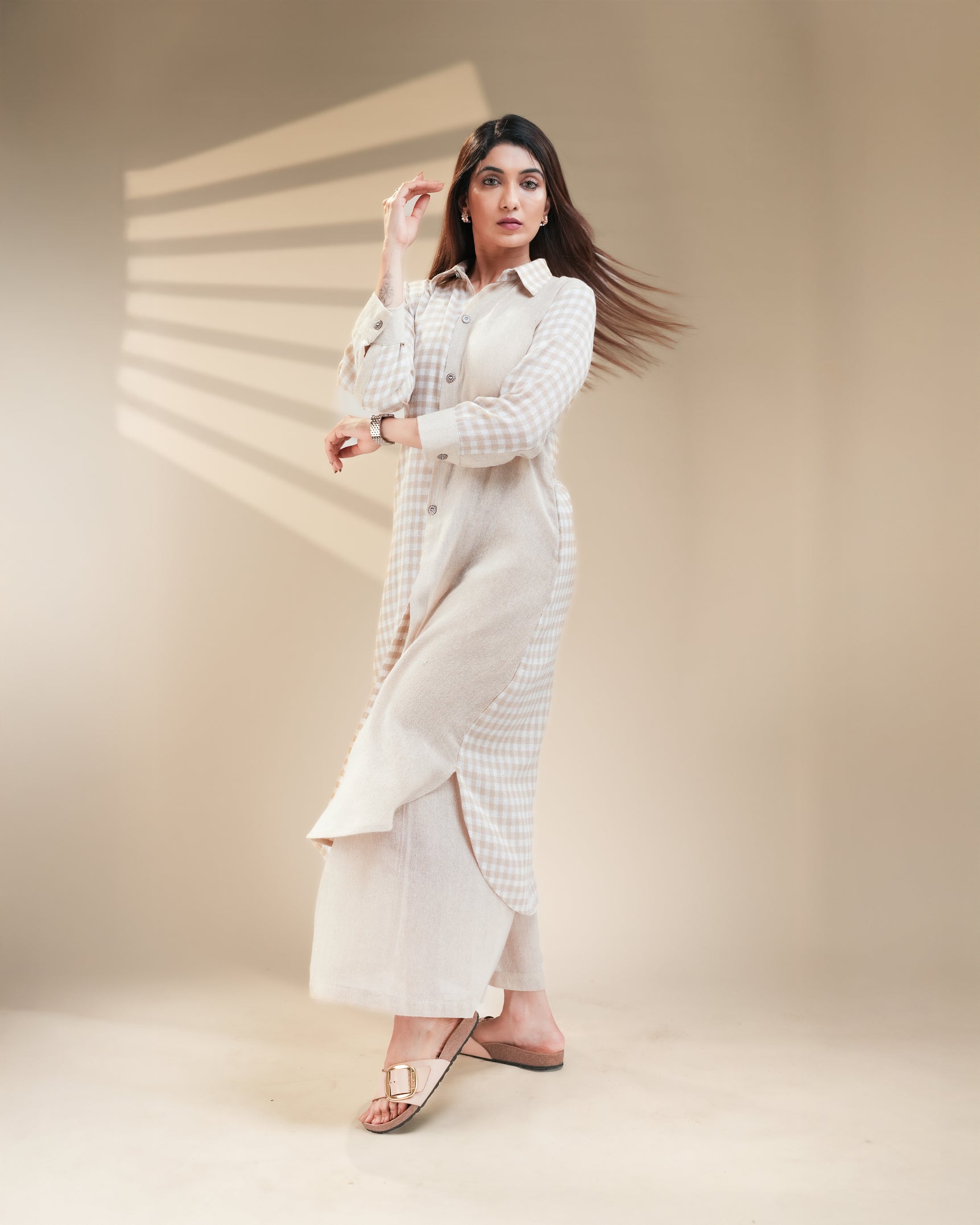 Checkmate Beige Co-Ord Set