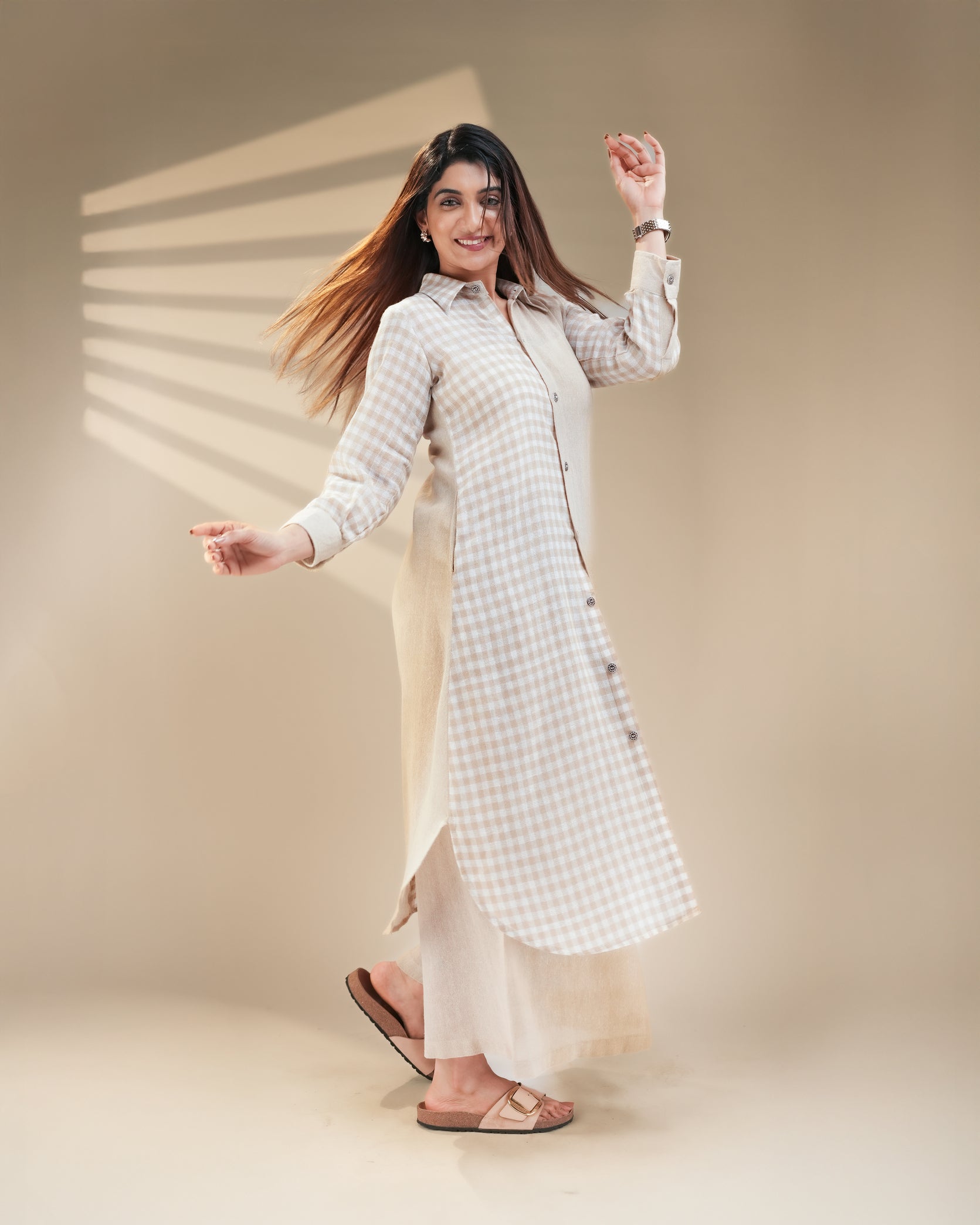 Checkmate Beige Co-Ord Set