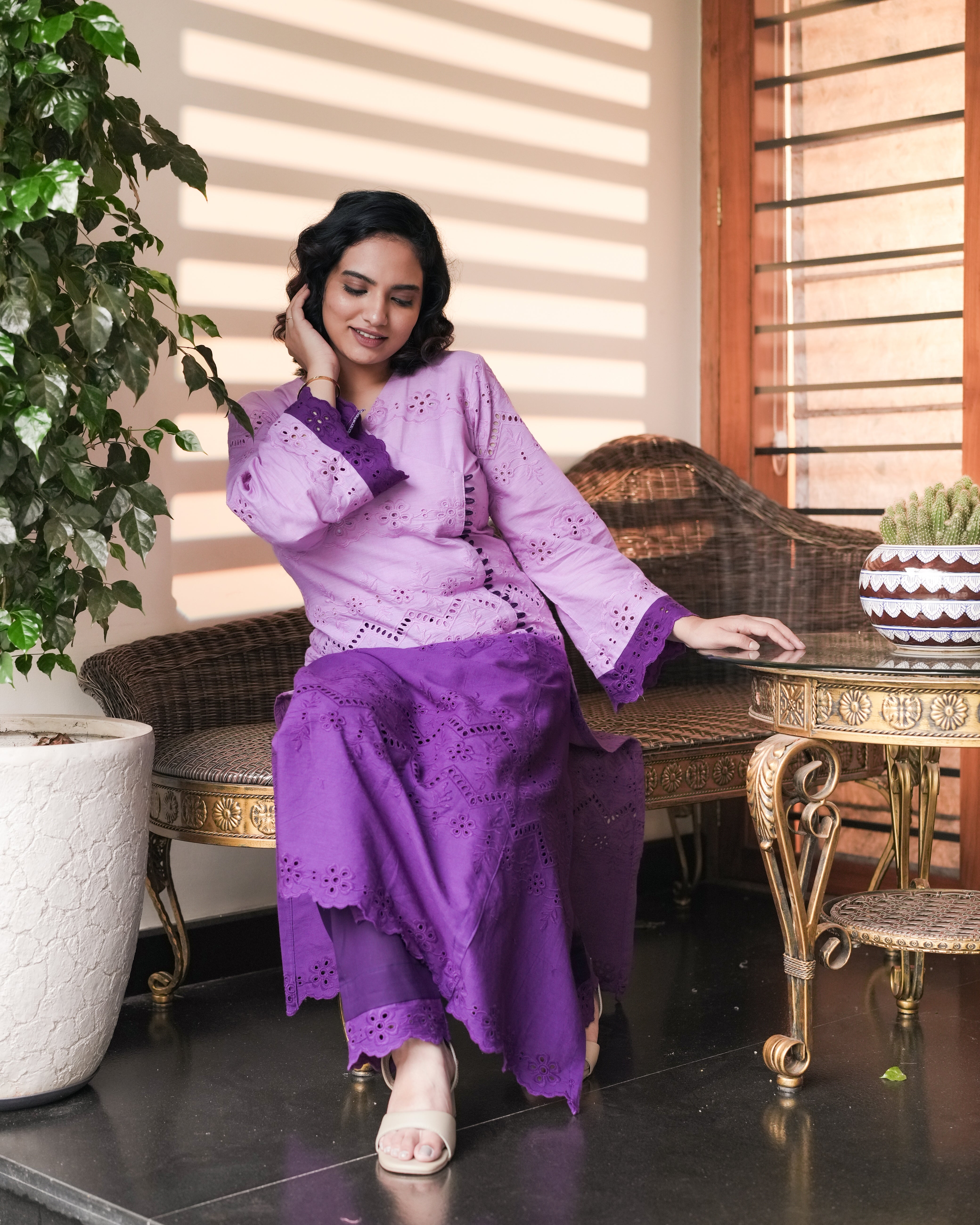 Royal Lavender Ombre Suit Set