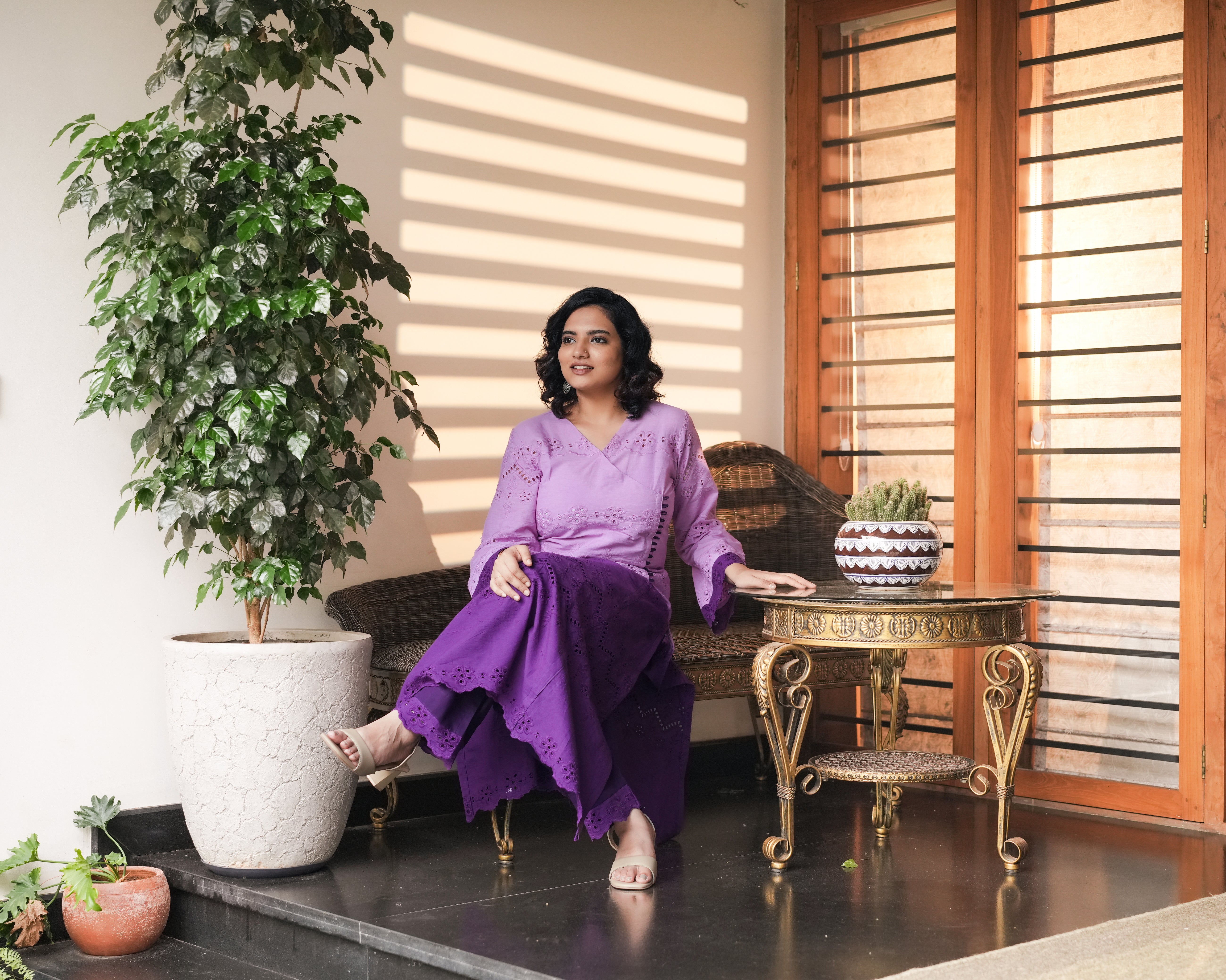 Royal Lavender Ombre Suit Set