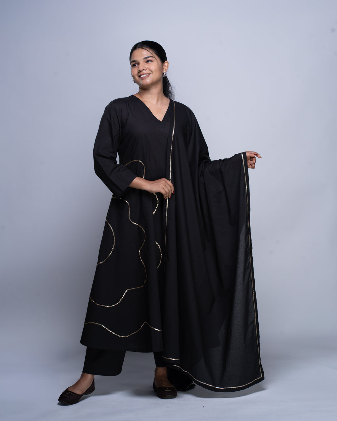 Noor- Black Sequins-Embellished Suit set